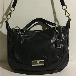 Authentic coach black leather handbag